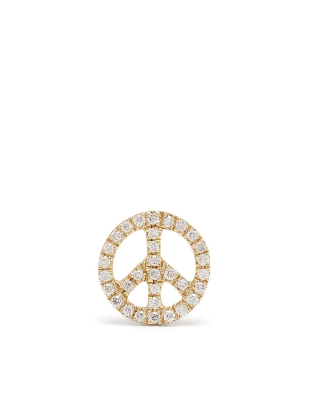 Sydney Evan 14kt yellow gold diamond Peace stud earring - Silver von Sydney Evan