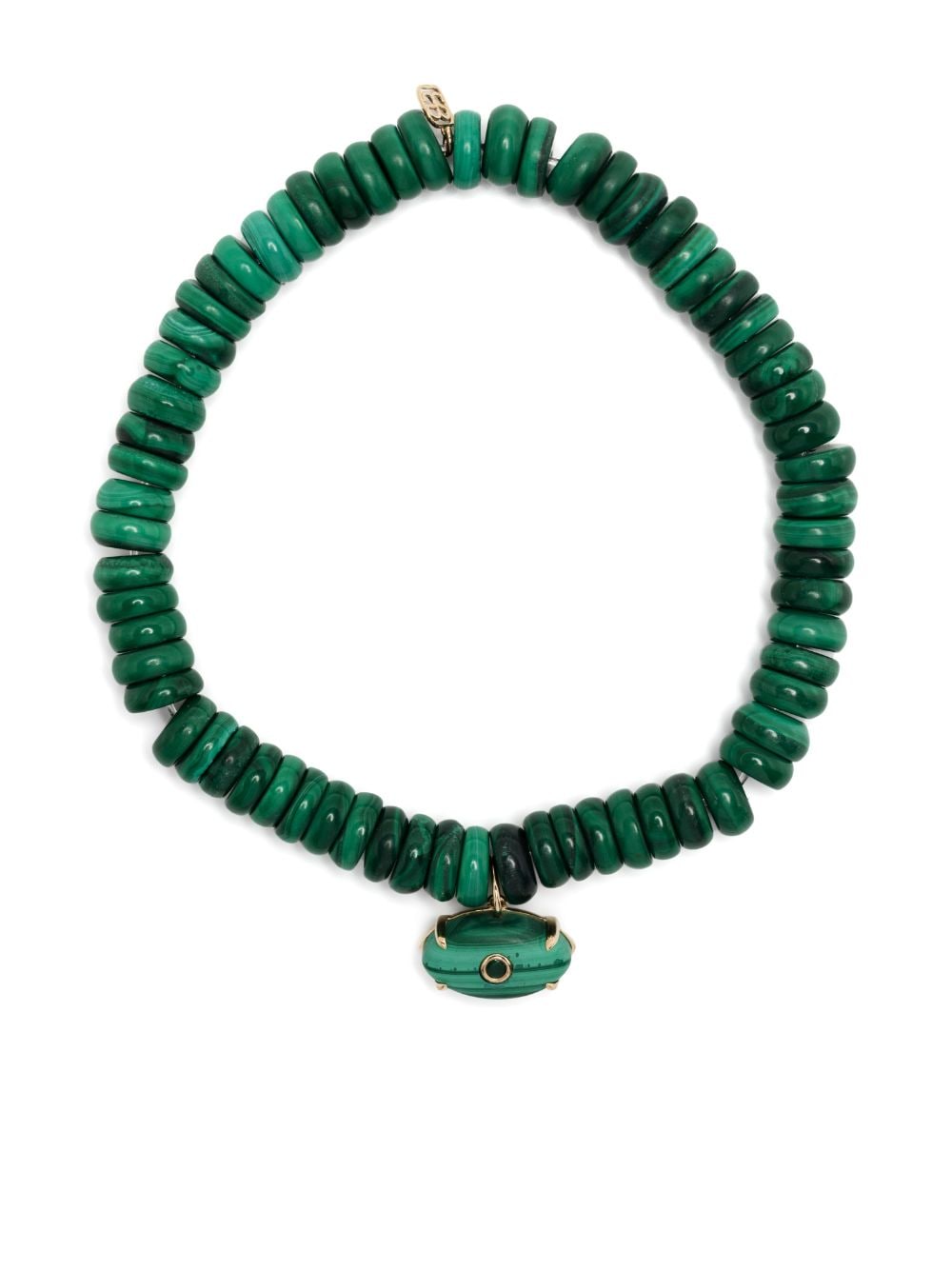 Sydney Evan 14kt yellow gold malachite beaded bracelet - Green von Sydney Evan