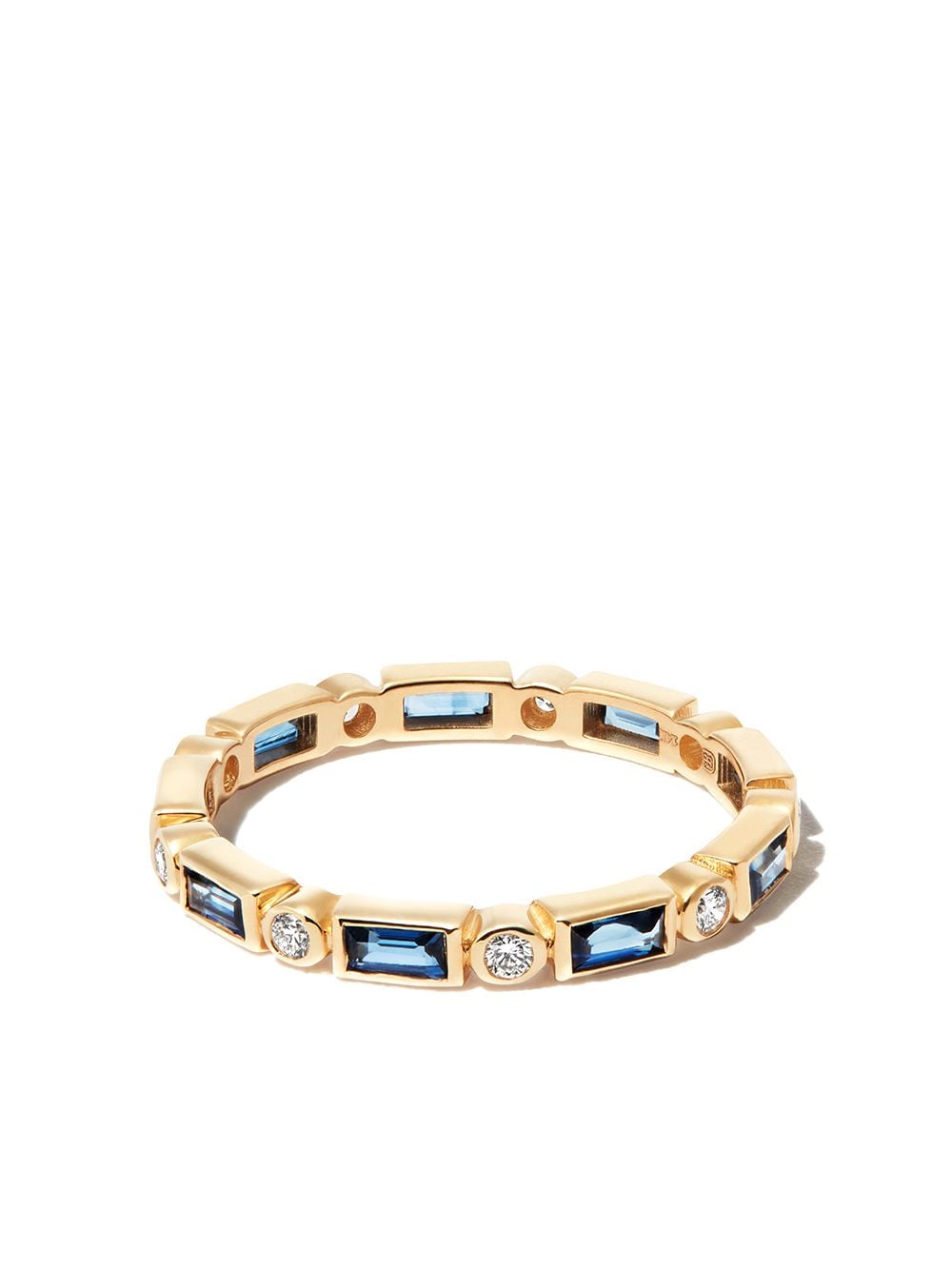 Sydney Evan 14kt yellow gold sapphire and diamond eternity ring von Sydney Evan