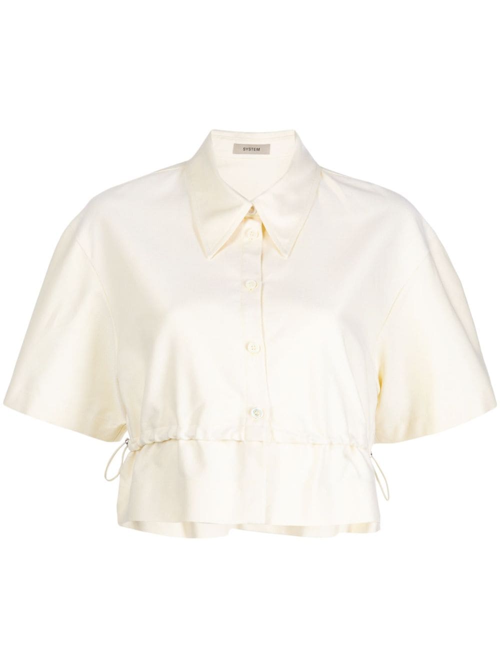 System drawstring short-sleeve cotton shirt - Yellow von System