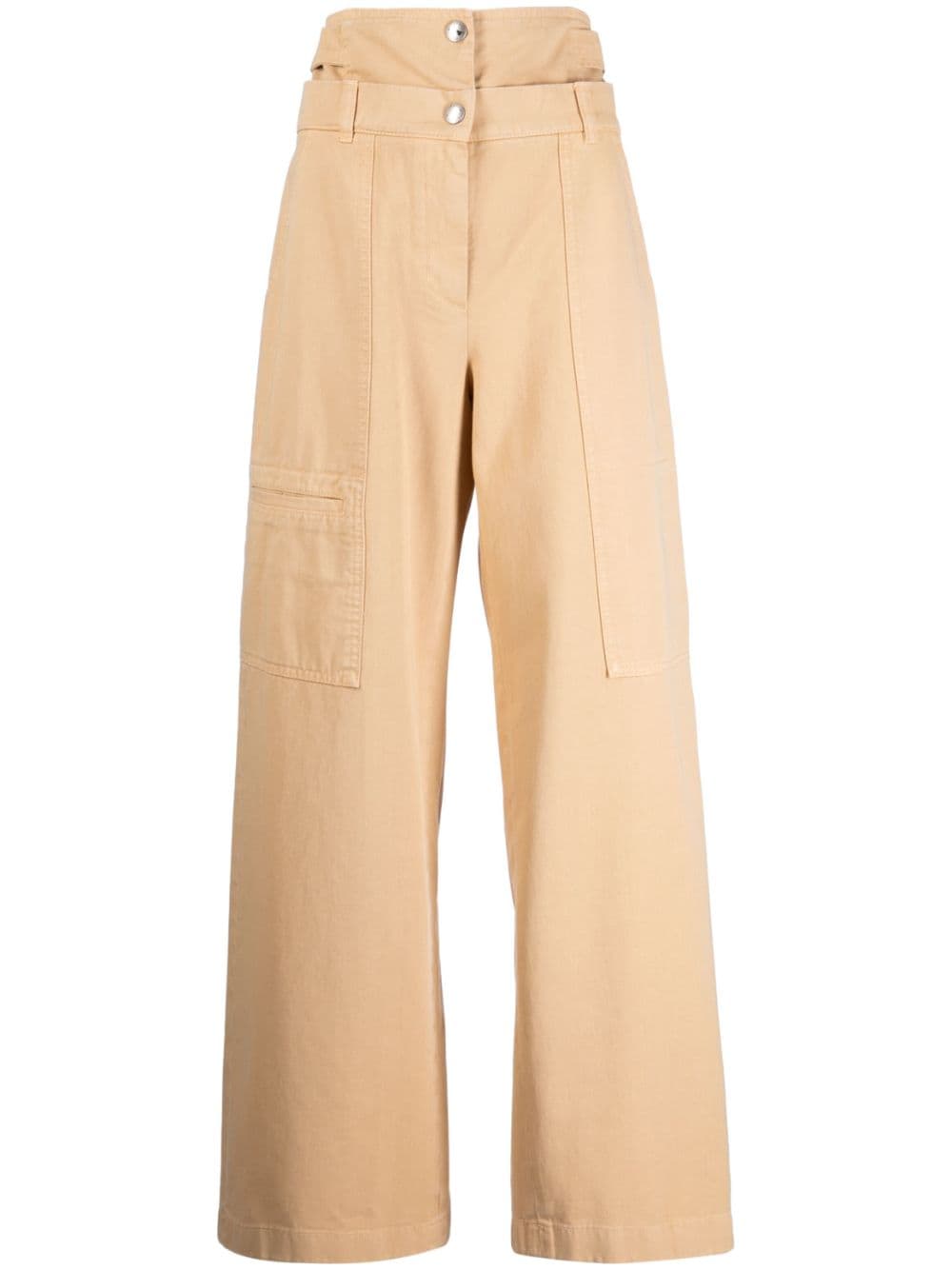 System layered-waist tapered trousers - Brown von System