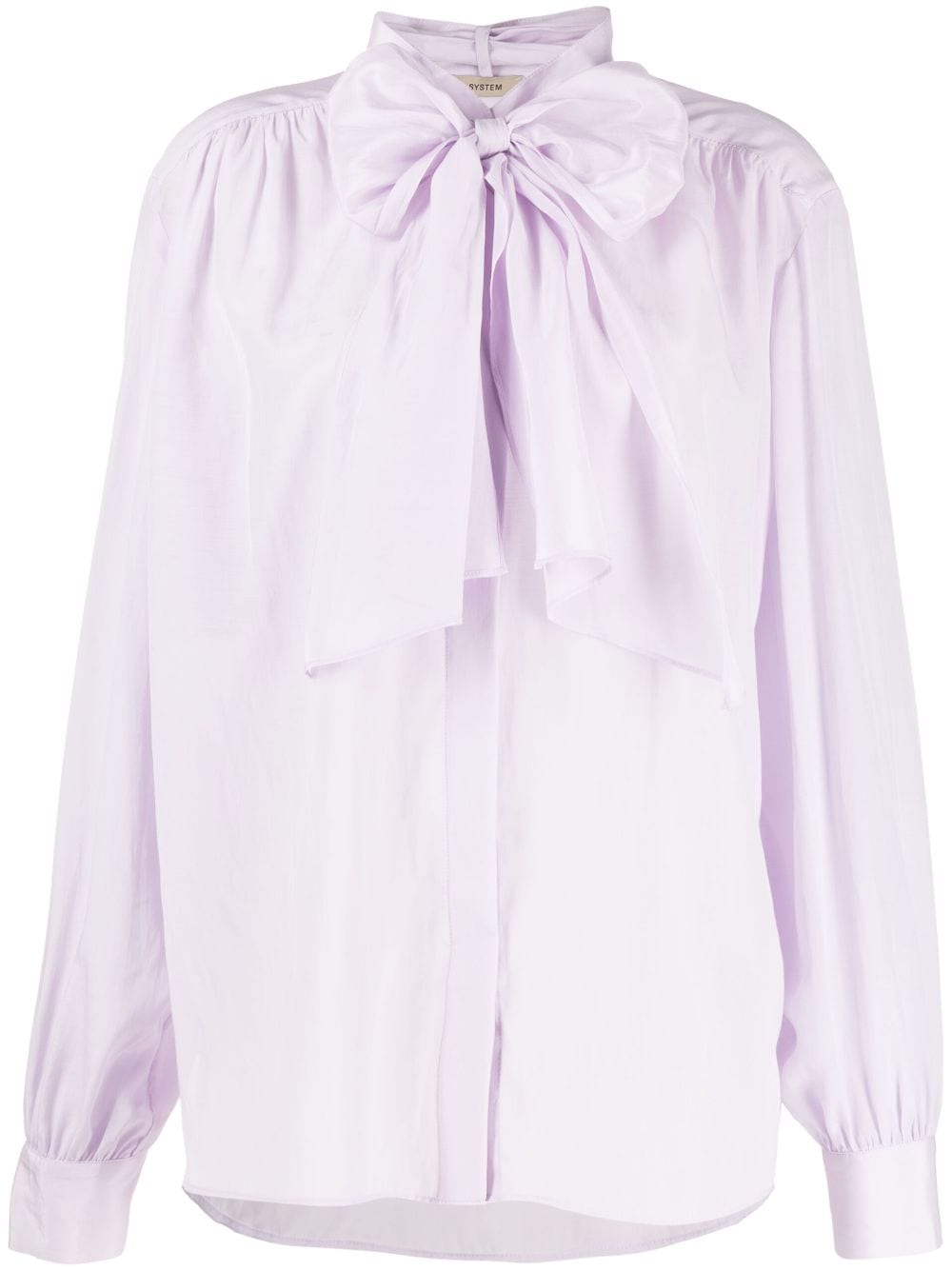 System semi-sheer pussy-bow blouse - Purple von System
