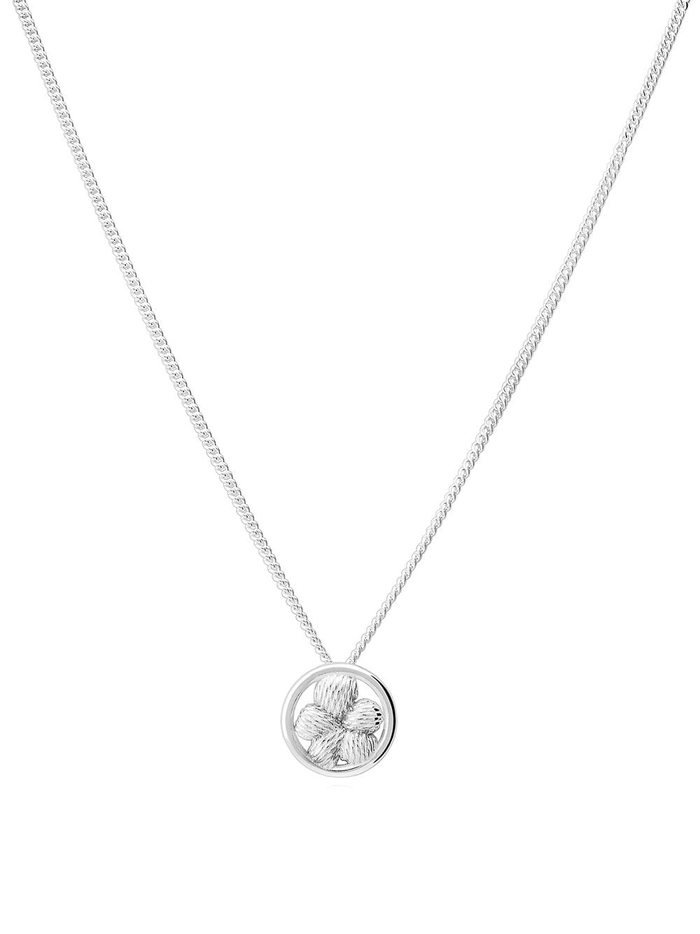 TANE México 1942 Bordados flower button pendant necklace - Silver von TANE México 1942