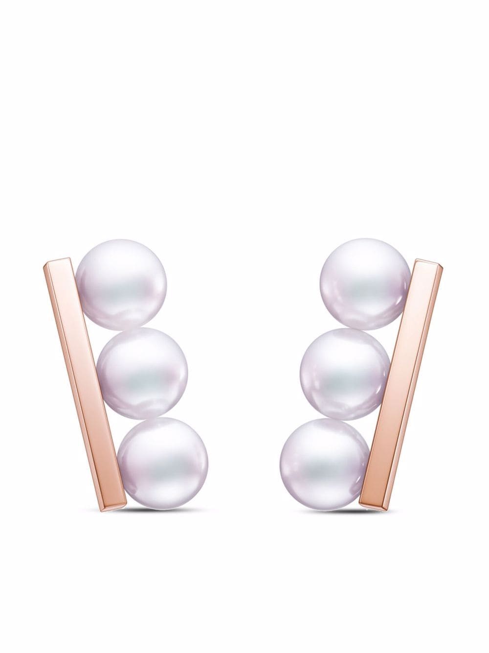 TASAKI 18kt rose gold Collection Line Balance Neo Akoya pearl earrings - Pink von TASAKI