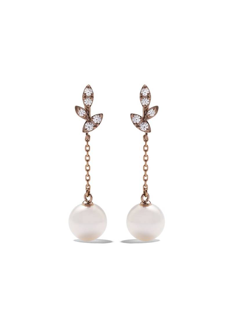 TASAKI 18kt rose gold Collection Line Kugel pearl and diamond earrings von TASAKI