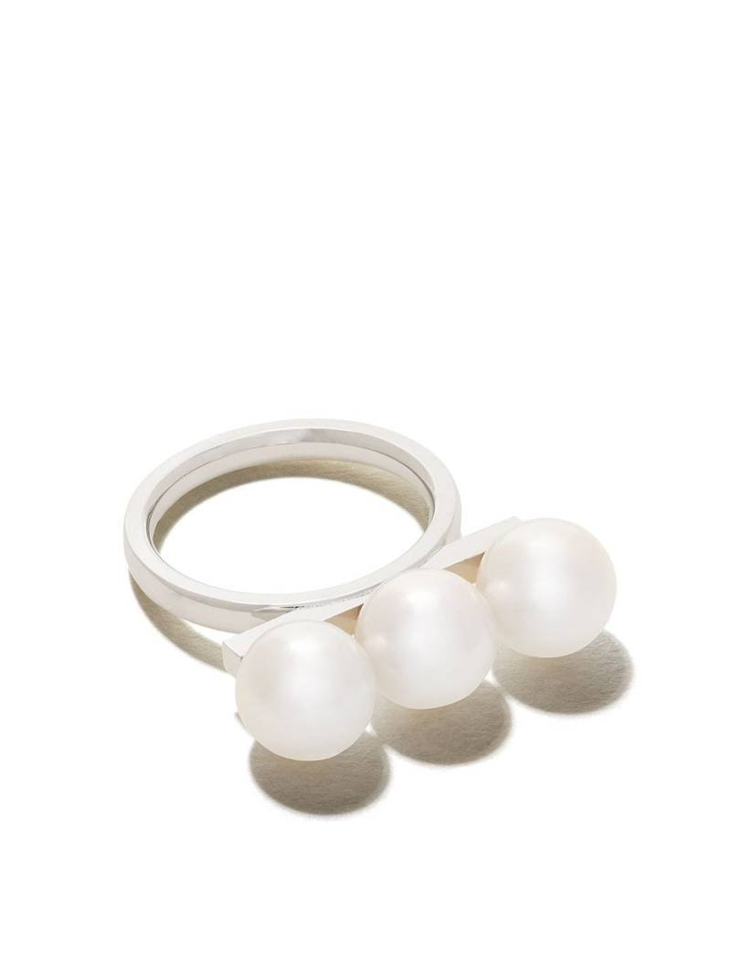 TASAKI 18kt white gold Collection Line Balance Neo Akoya pearl ring - Silver von TASAKI