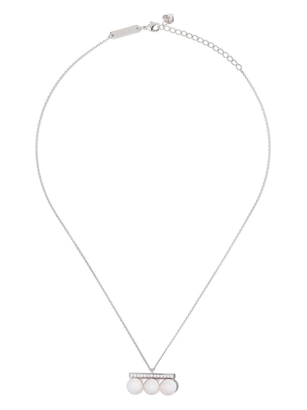 TASAKI 18kt white gold Collection Line Balance Neo diamond pave pendant - Silver von TASAKI