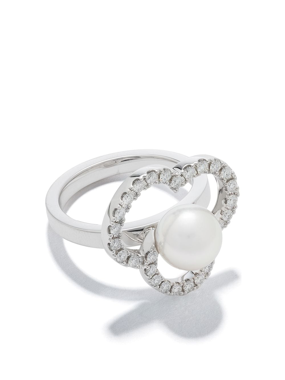 TASAKI 18kt white gold Collection Line Chants Akoya pearl and diamond ring - Silver von TASAKI