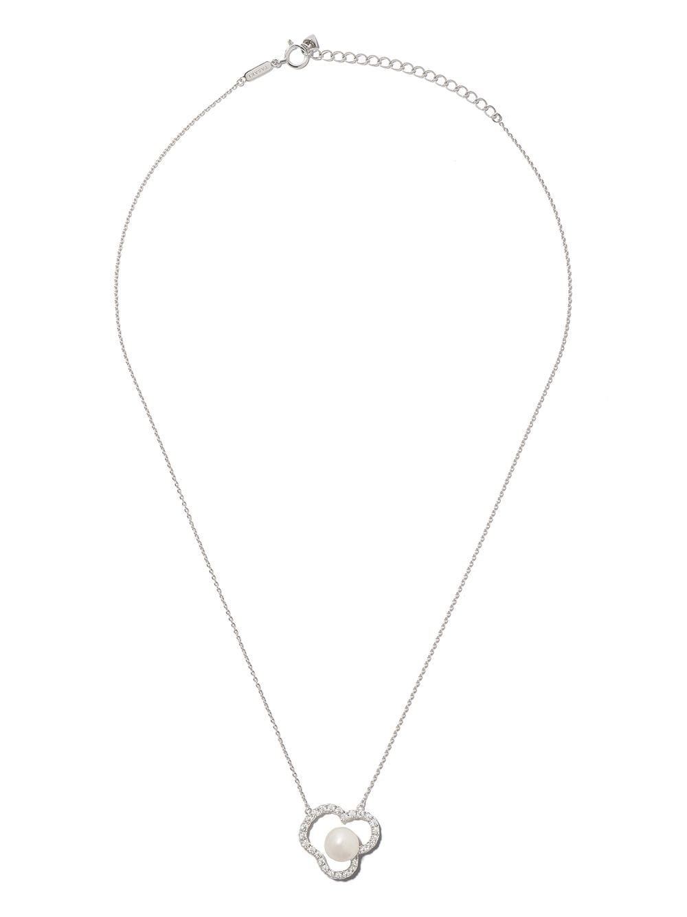 TASAKI 18kt white gold Collection Line Chants diamond and Akoya pearl pendant - Silver von TASAKI