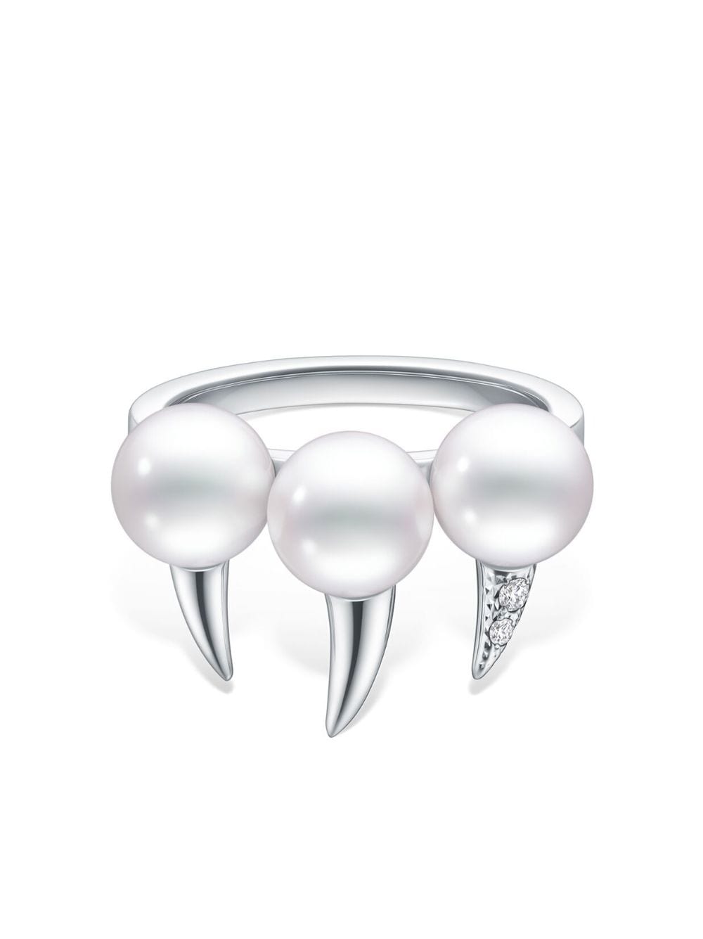 TASAKI 18kt white gold Danger Fang pearl and diamond ring - Silver von TASAKI