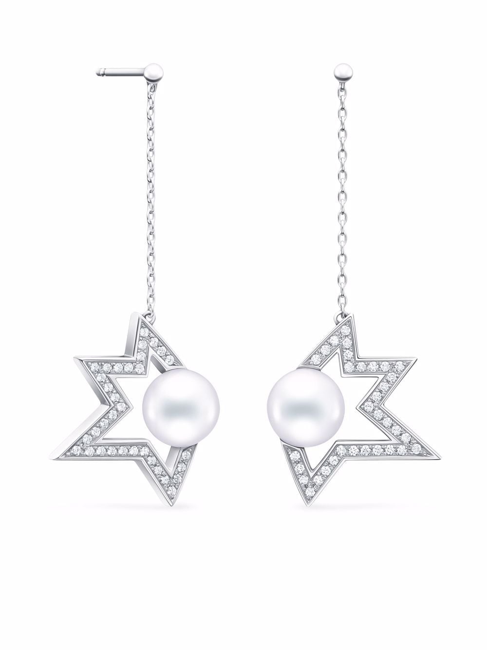 TASAKI 18kt white gold Collection Line Comet Plus diamond pearl drop earrings - Silver von TASAKI
