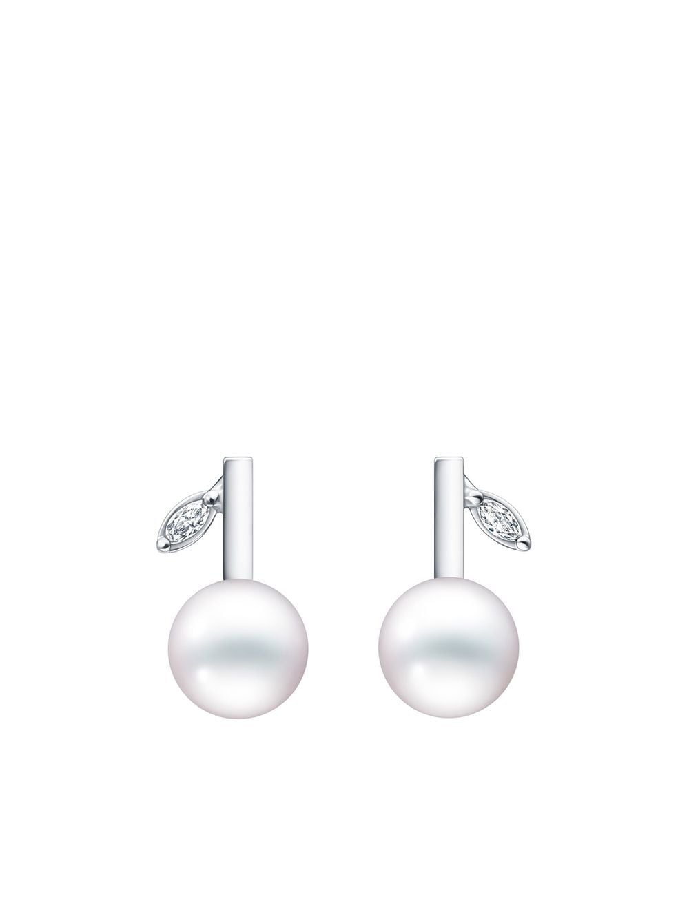 TASAKI 18kt white gold Kugel pearl and diamond earrings - Silver von TASAKI