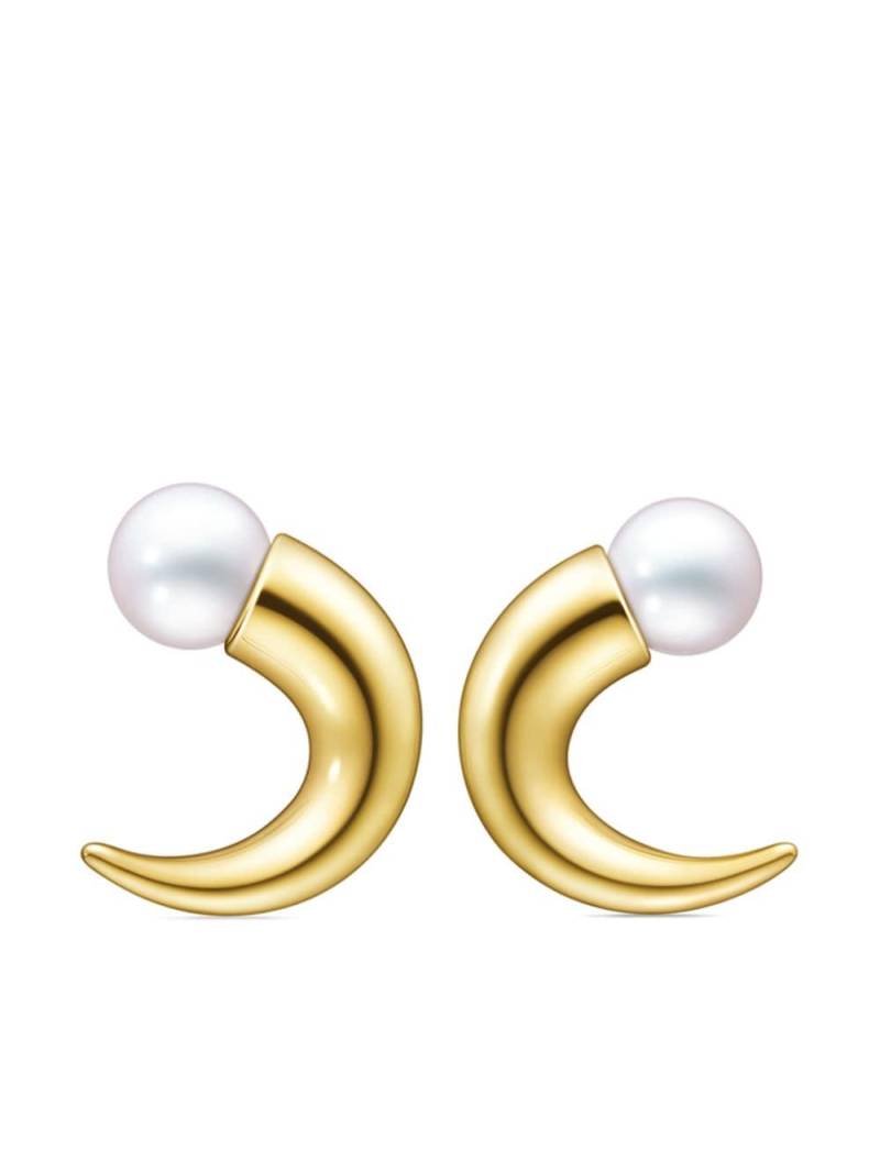 TASAKI 18kt yellow gold Danger Horn pearl stud earrings von TASAKI