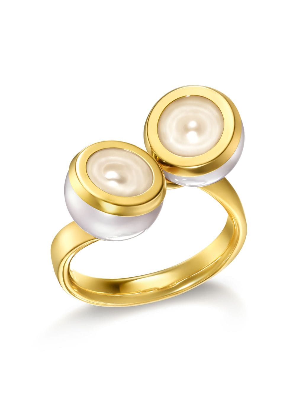 TASAKI 18kt yellow gold M/G Sliced Bezel pearl ring von TASAKI