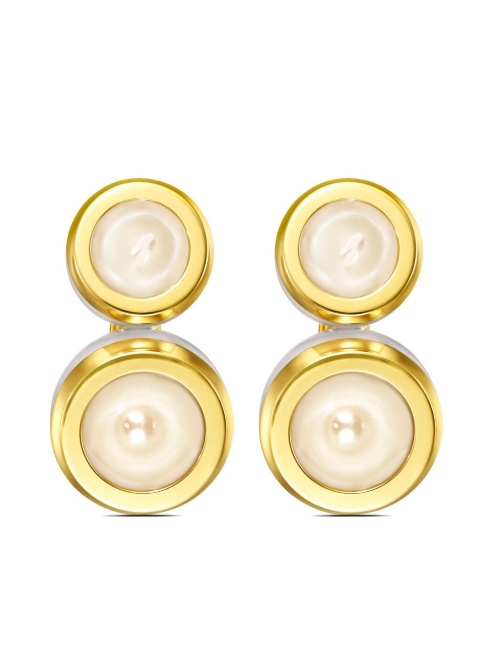 TASAKI 18kt yellow gold M/G Sliced Bezel pearl stud earrings von TASAKI