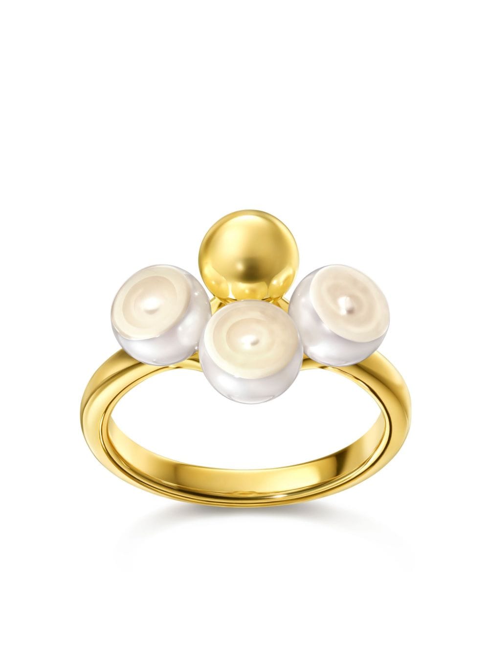 TASAKI 18kt yellow gold M/G Sliced Sphere pearl ring von TASAKI