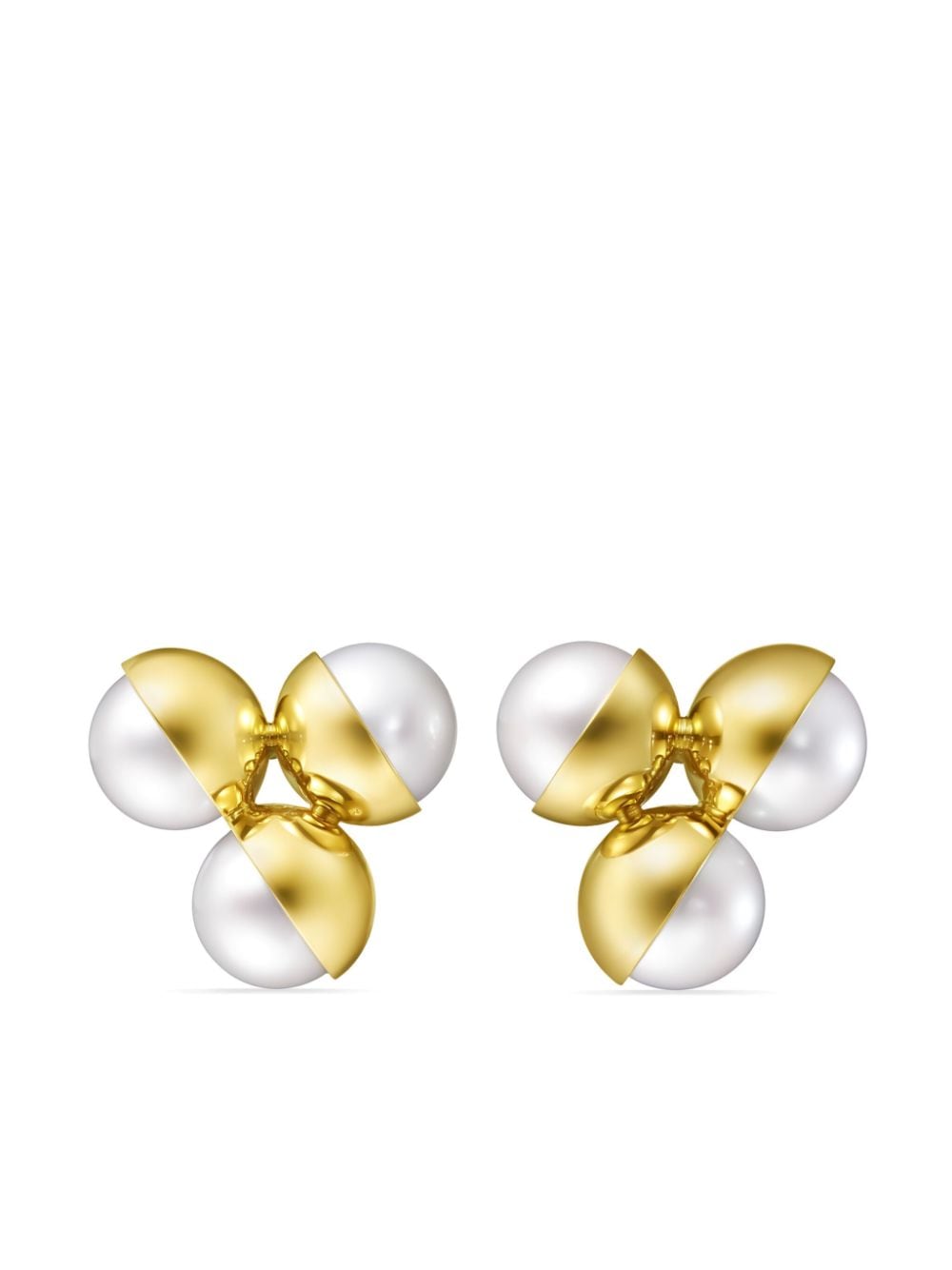 TASAKI 18kt yellow gold M/G TASAKI ARLEQUIN SLASHED freshwater pearl earrings von TASAKI