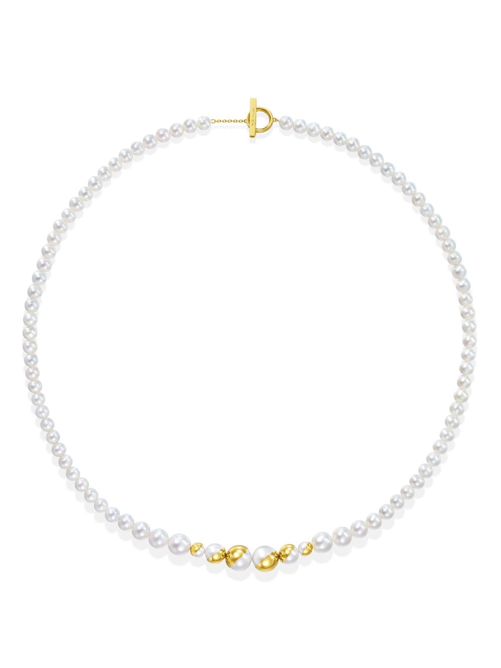 TASAKI 18kt yellow gold M/G TASAKI ARLEQUIN SLASHED freshwater pearl necklace von TASAKI