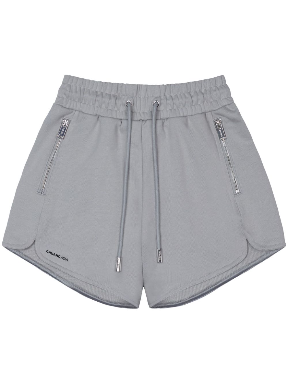 TEAM WANG design logo-print cotton track shorts - Grey von TEAM WANG design