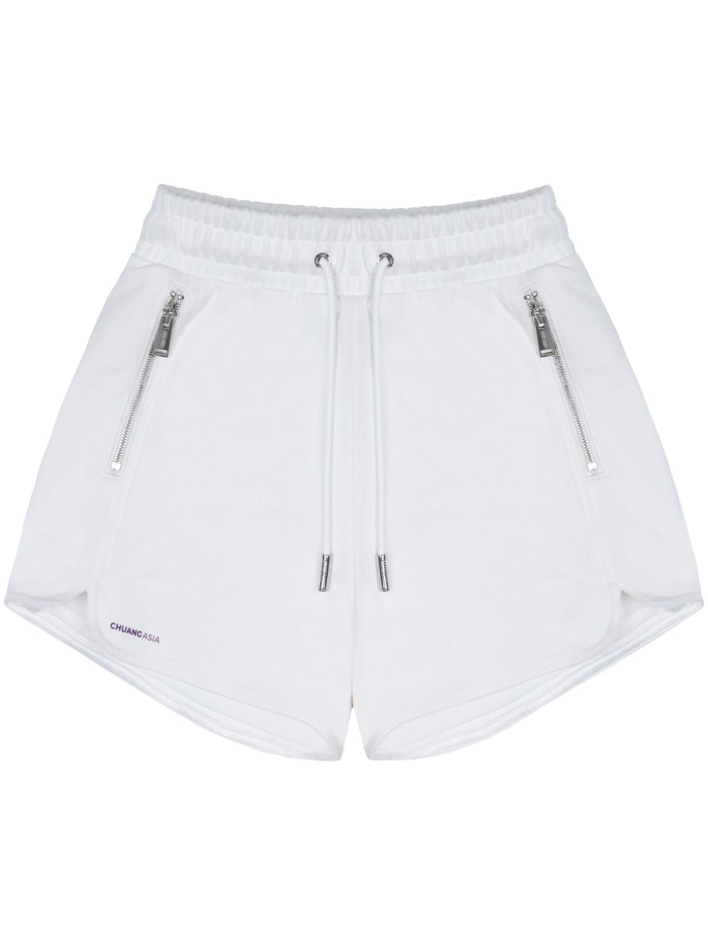 TEAM WANG design logo-print cotton track shorts - White von TEAM WANG design