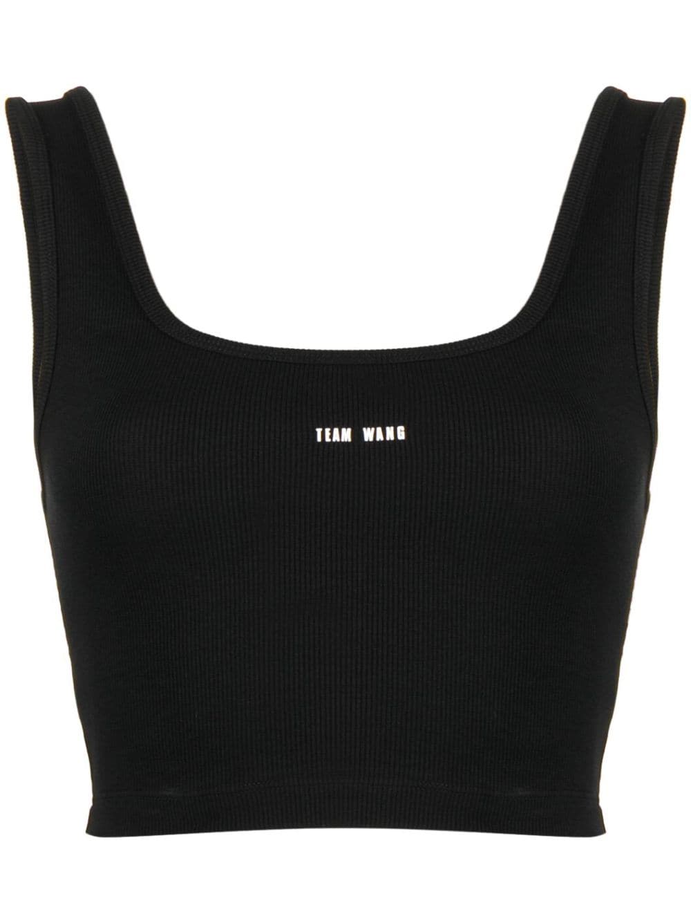 TEAM WANG design logo-print cropped vest top - Black von TEAM WANG design