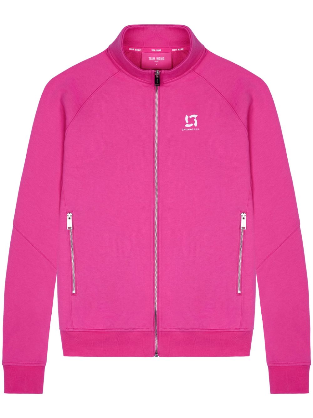 TEAM WANG design logo-print zipped track jacket - Pink von TEAM WANG design