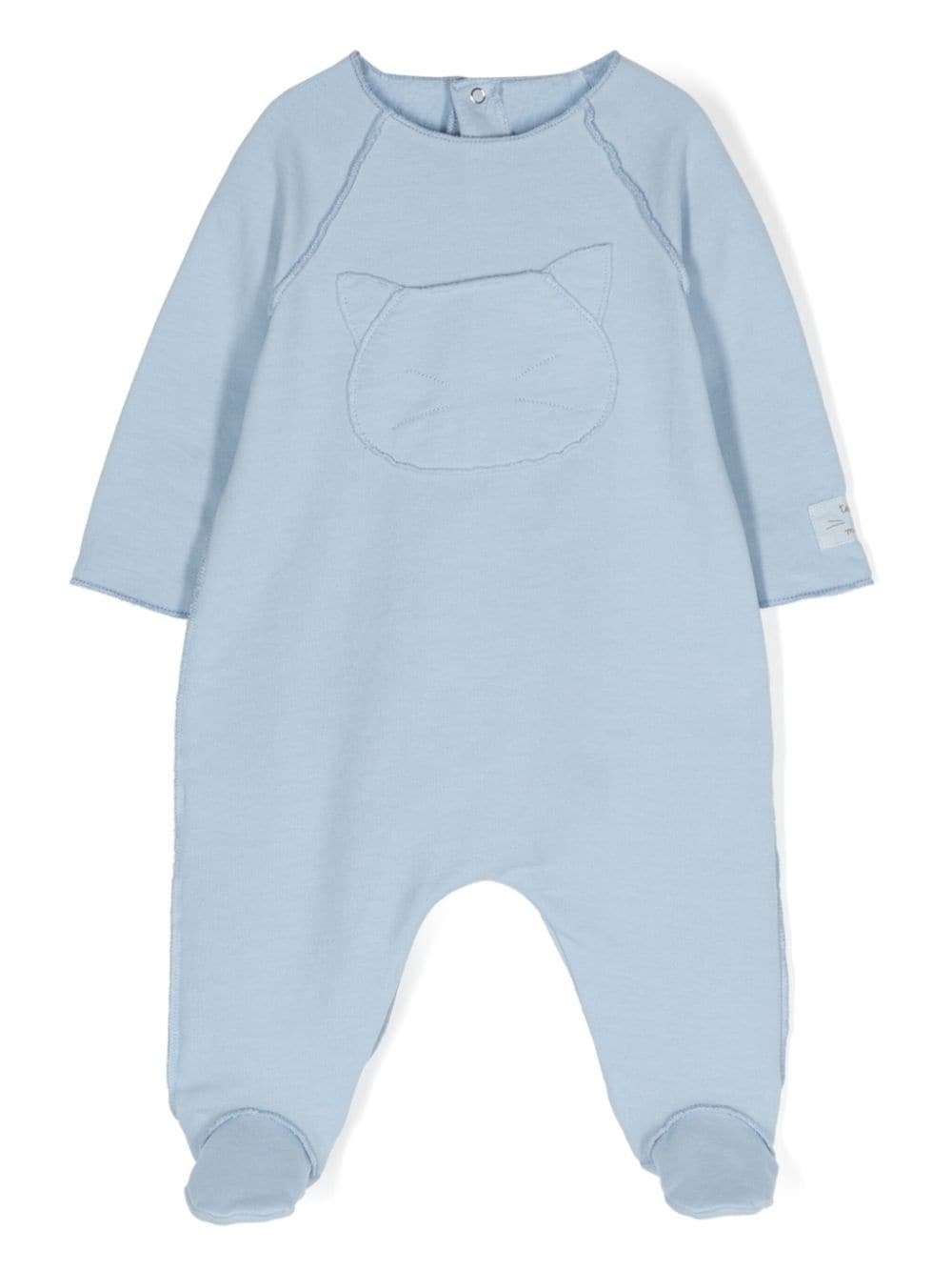 TEDDY & MINOU cat-appliqué long-sleeve bodysuit - Blue von TEDDY & MINOU