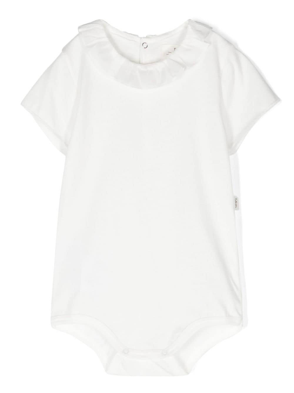 TEDDY & MINOU ruffle-collar cotton body - White von TEDDY & MINOU