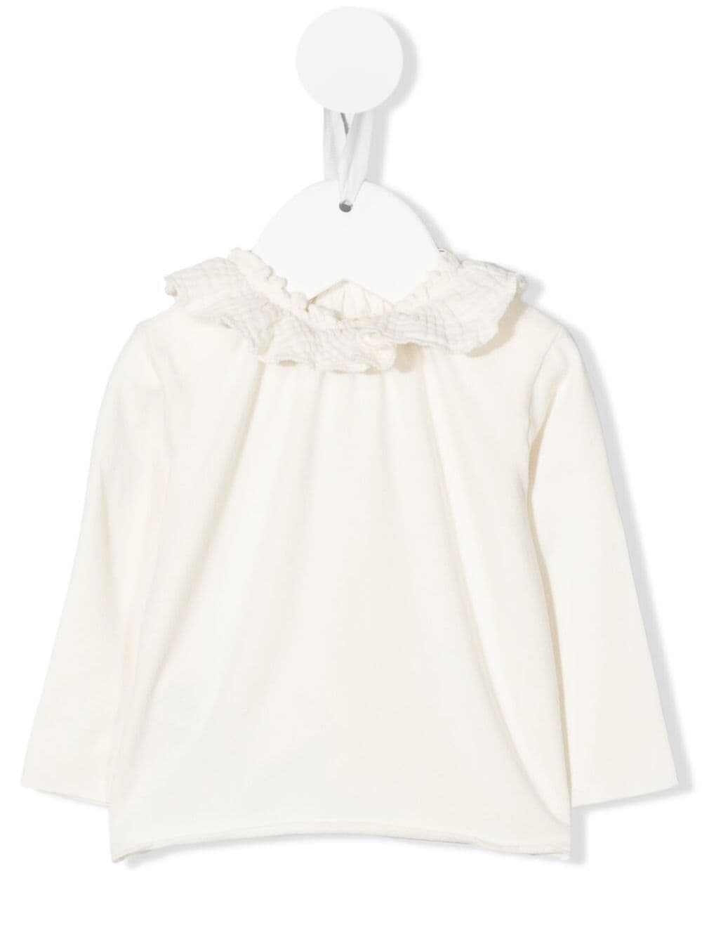 TEDDY & MINOU ruffle-collar long-sleeve T-Shirt - Neutrals von TEDDY & MINOU