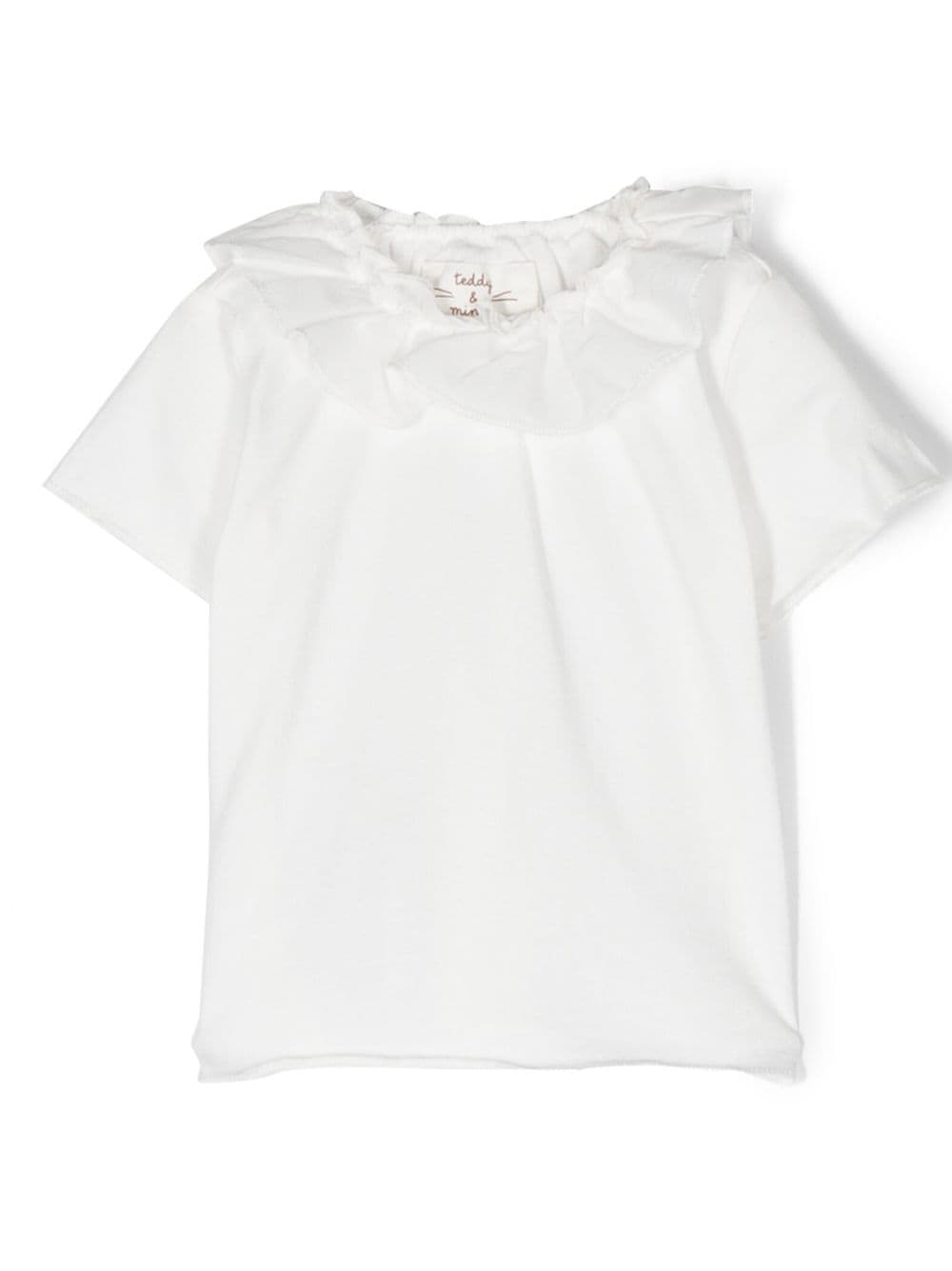 TEDDY & MINOU ruffle-trim cotton T-Shirt - White von TEDDY & MINOU