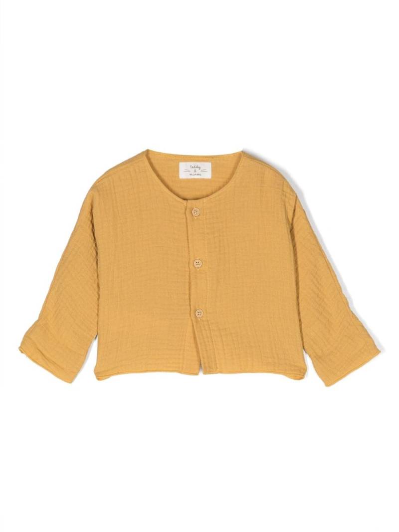 TEDDY & MINOU seersucker buttoned cardigan - Yellow von TEDDY & MINOU