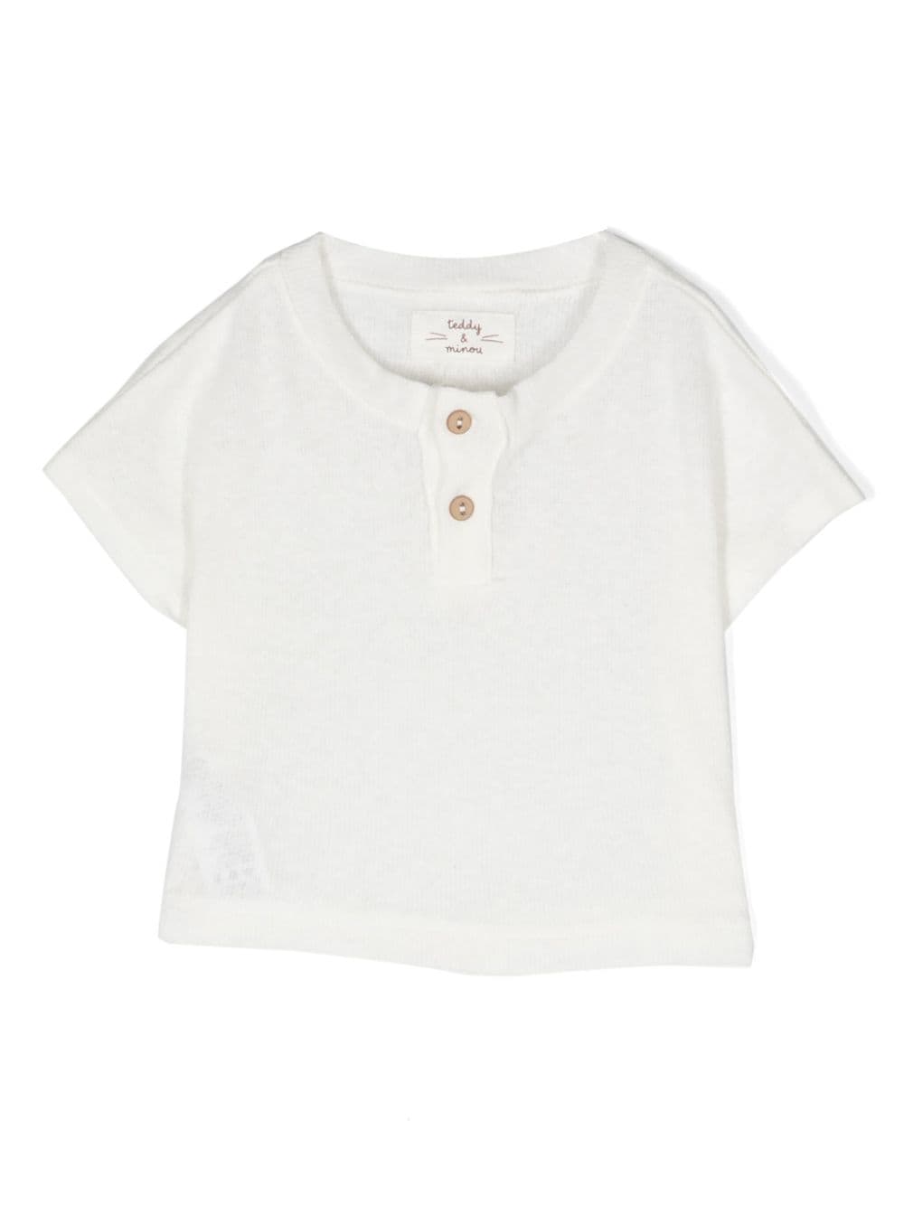 TEDDY & MINOU semi-sheer cotton T-shirt - White von TEDDY & MINOU