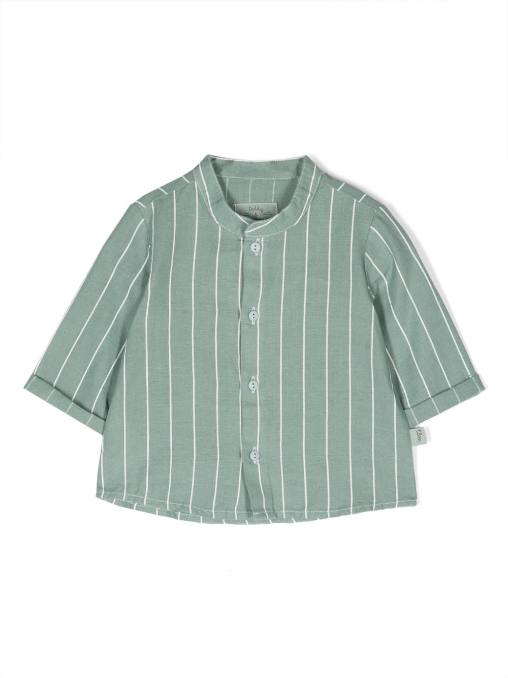 TEDDY & MINOU striped linen blend shirt - Green von TEDDY & MINOU