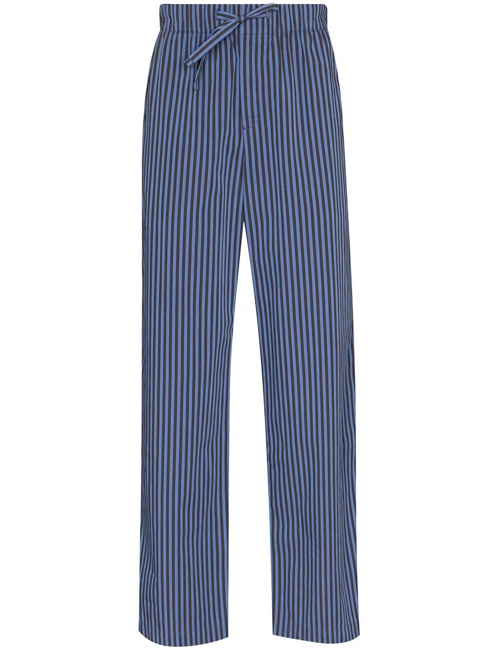 TEKLA Verneuil stripe-pattern pajama bottoms - Blue von TEKLA