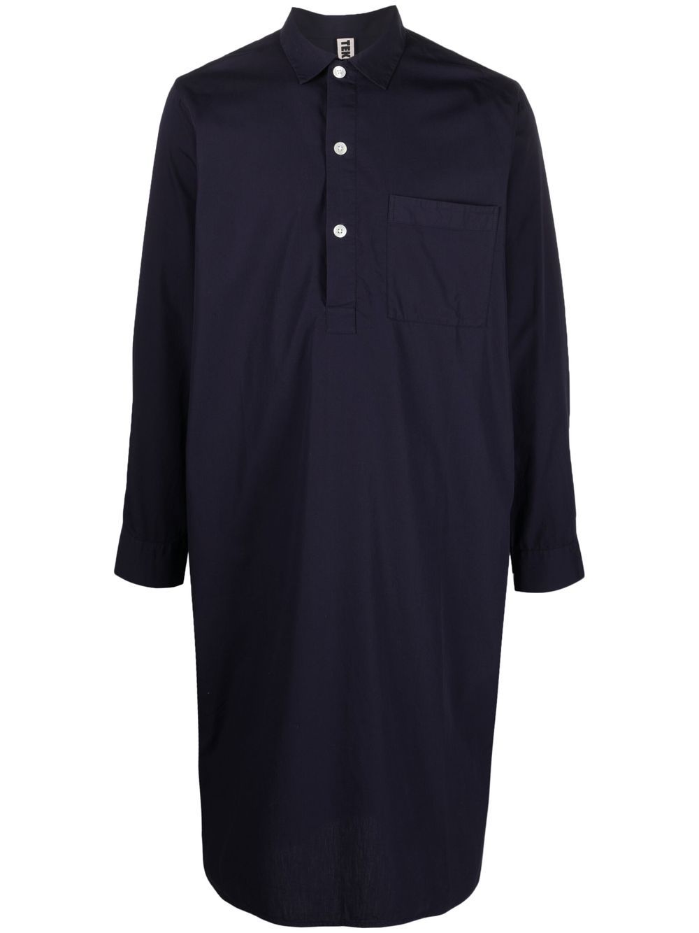 TEKLA button-up lounge shirt - Blue von TEKLA