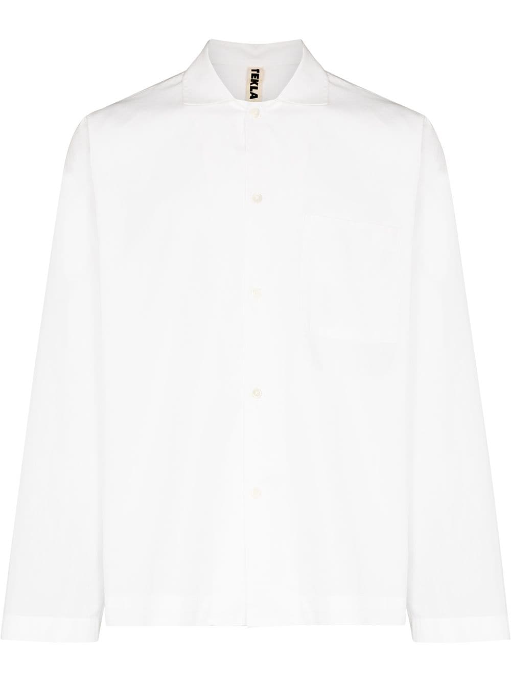 TEKLA buttoned poplin pajama shirt - White von TEKLA
