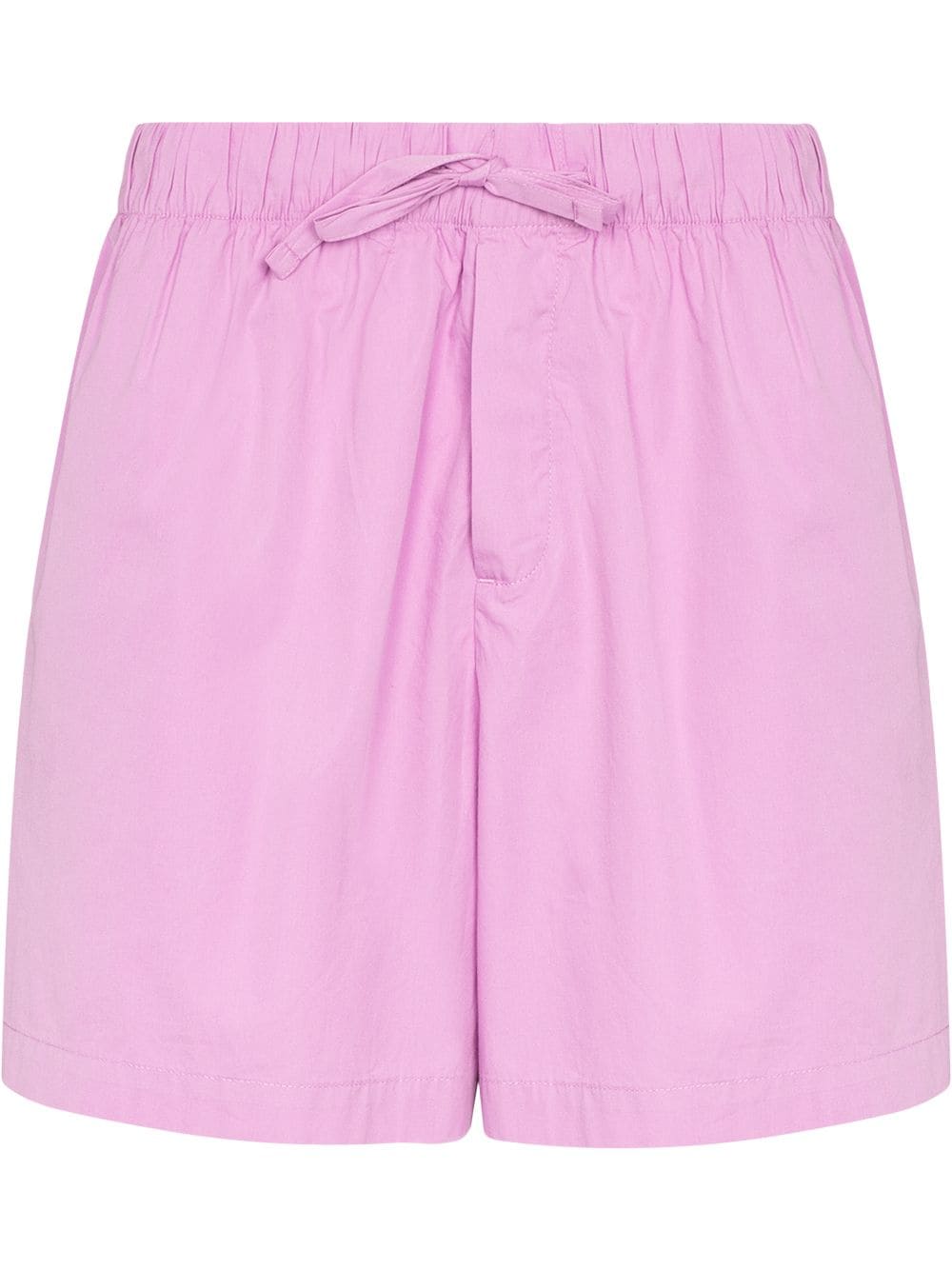 TEKLA high-waist drawstring poplin shorts - Purple von TEKLA