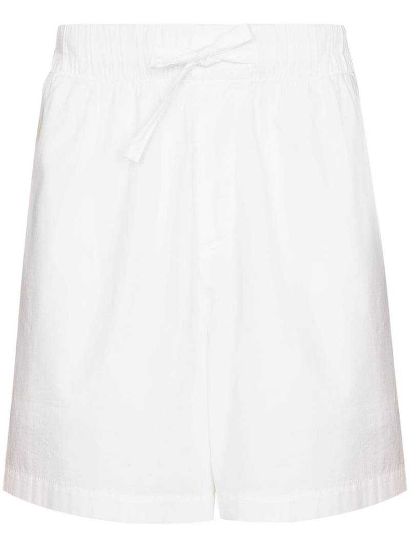 TEKLA high-waisted drawstring poplin shorts - White von TEKLA