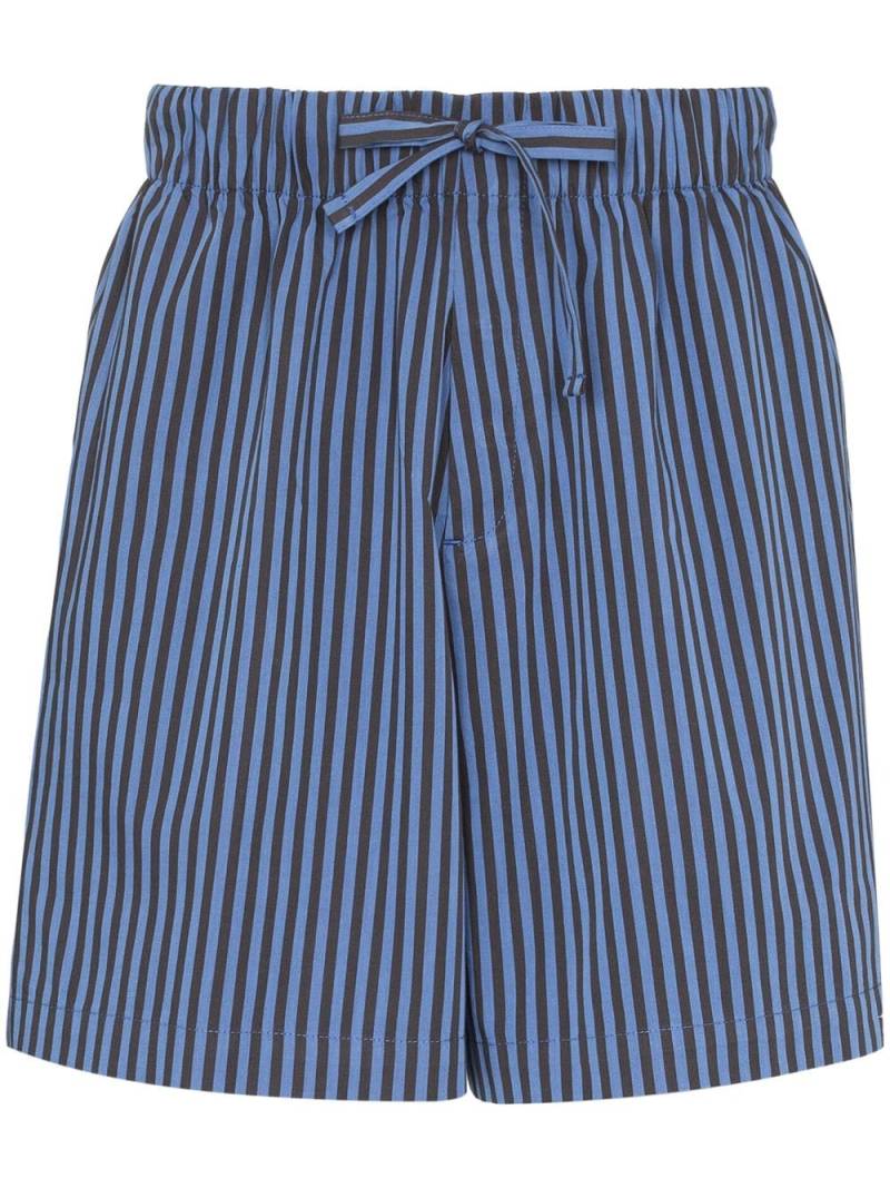 TEKLA organic cotton pajama shorts - Blue von TEKLA