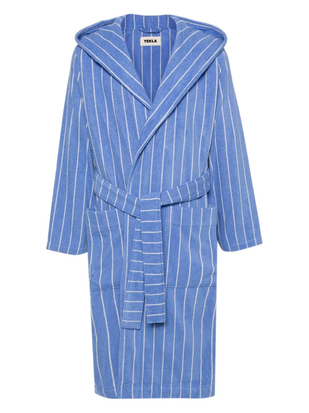 TEKLA striped cotton bathrobe - Blue von TEKLA