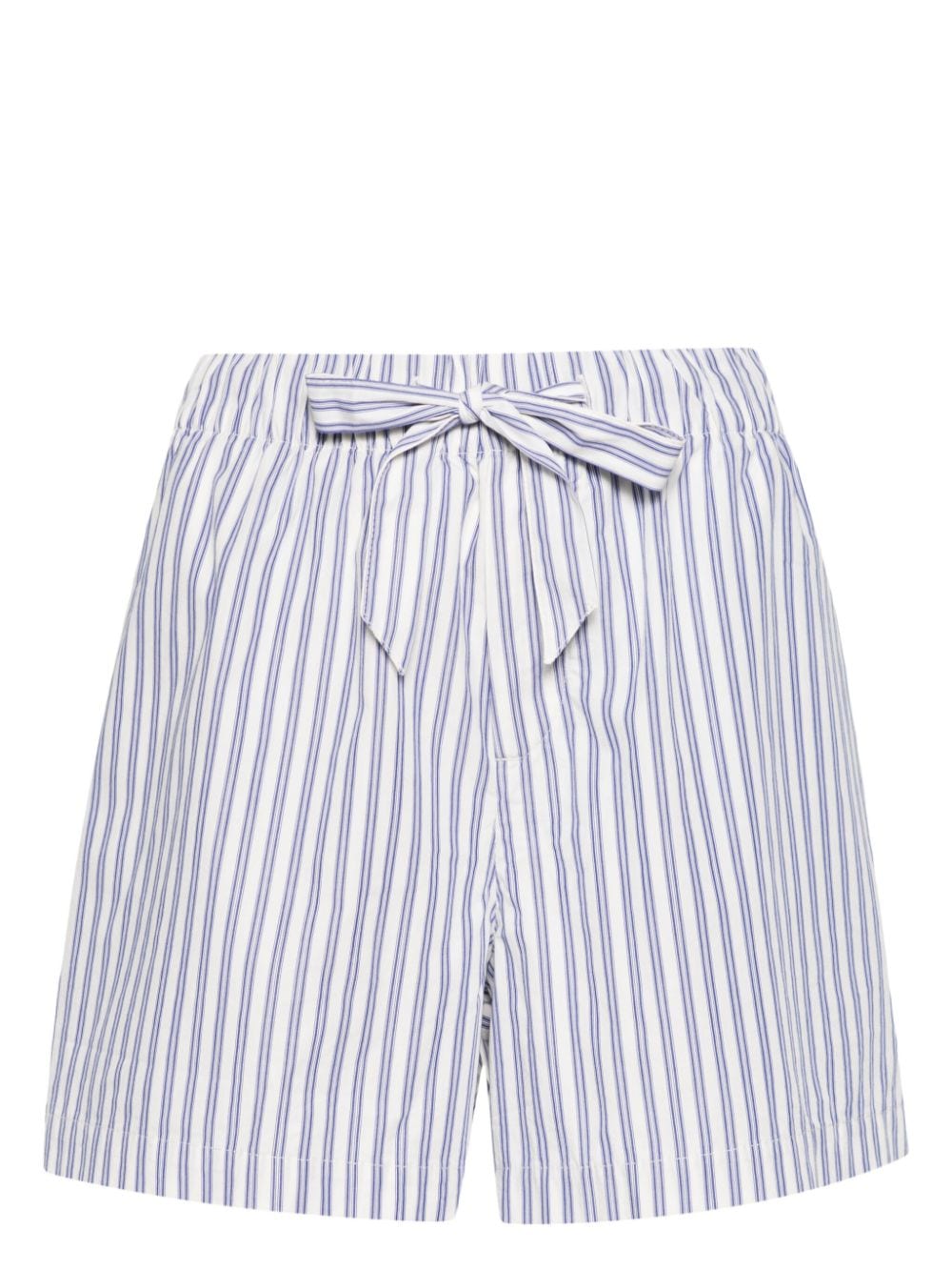 TEKLA striped poplin pyjama shorts - Blue von TEKLA