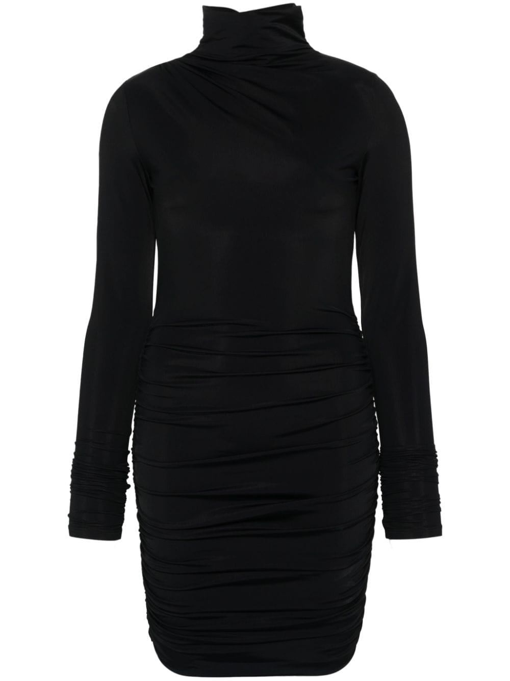 THE ANDAMANE Oleandra ruched mini dress - Black von THE ANDAMANE