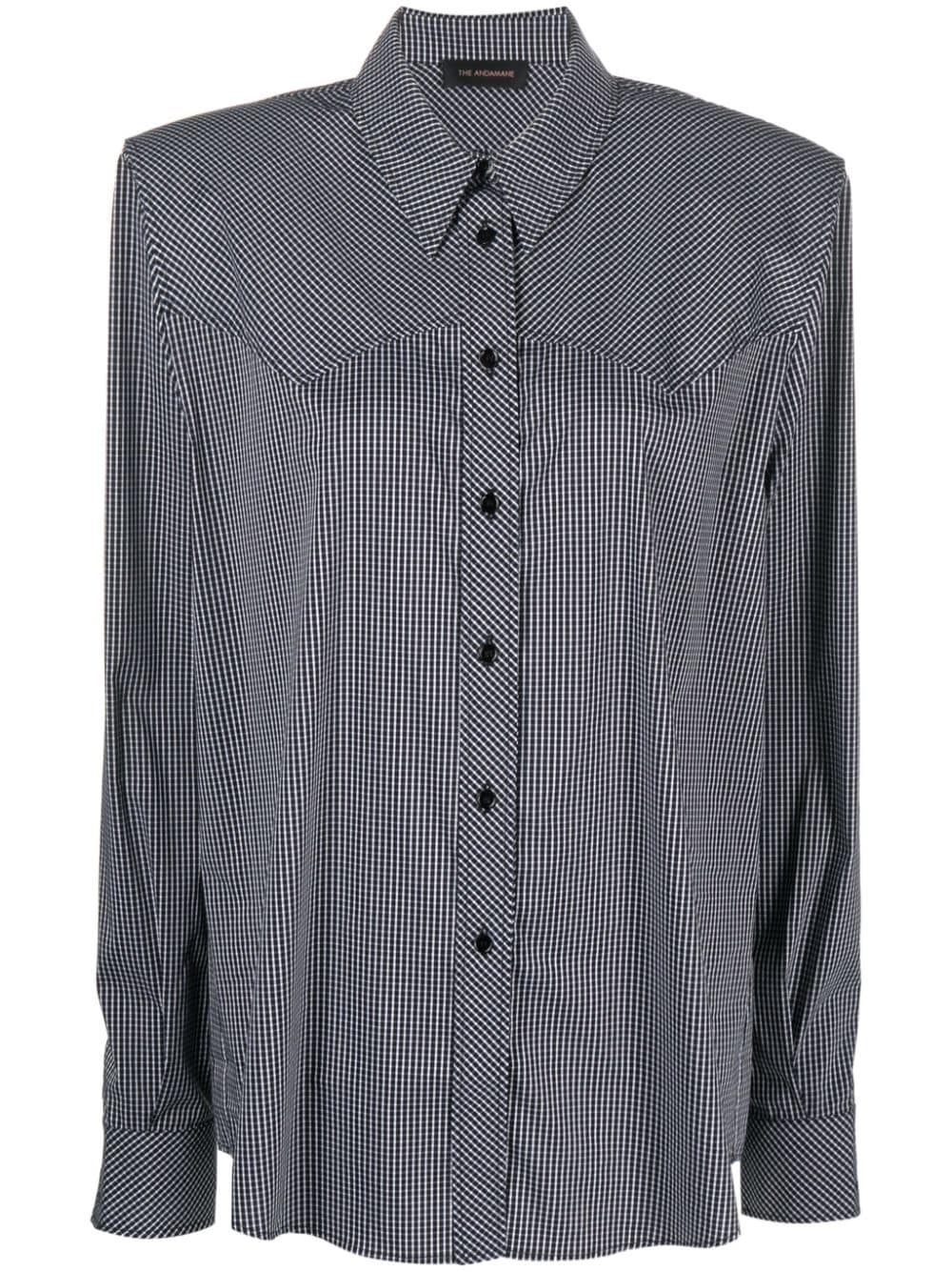 THE ANDAMANE check-pattern western-style shirt - Black von THE ANDAMANE