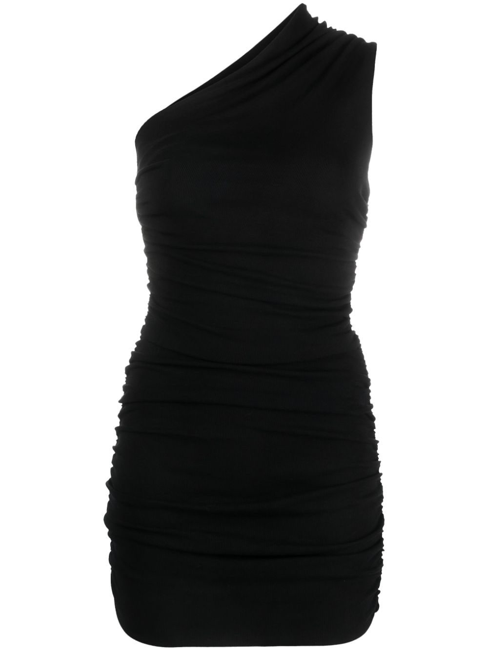 THE ANDAMANE draped one-shoulder mini dress - Black von THE ANDAMANE