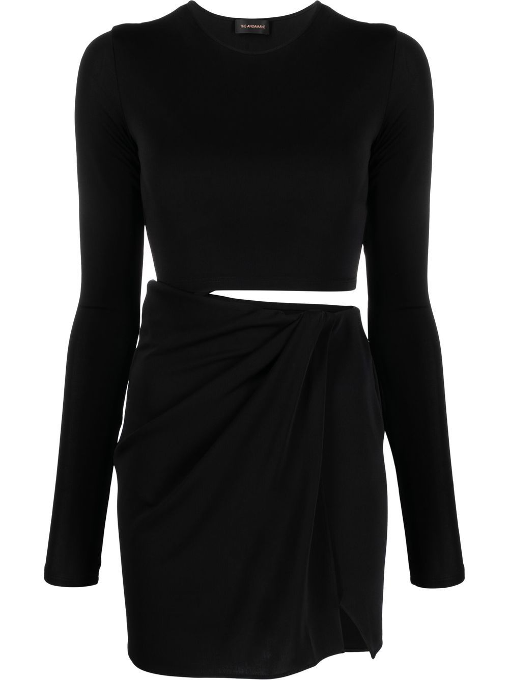 THE ANDAMANE long-sleeve asymmetric-design dress - Black von THE ANDAMANE