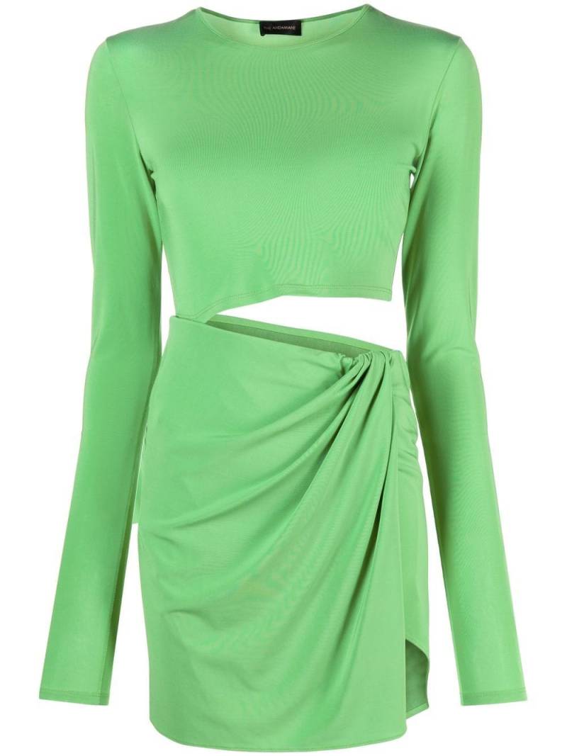 THE ANDAMANE long-sleeved cut-out mini dress - Green von THE ANDAMANE