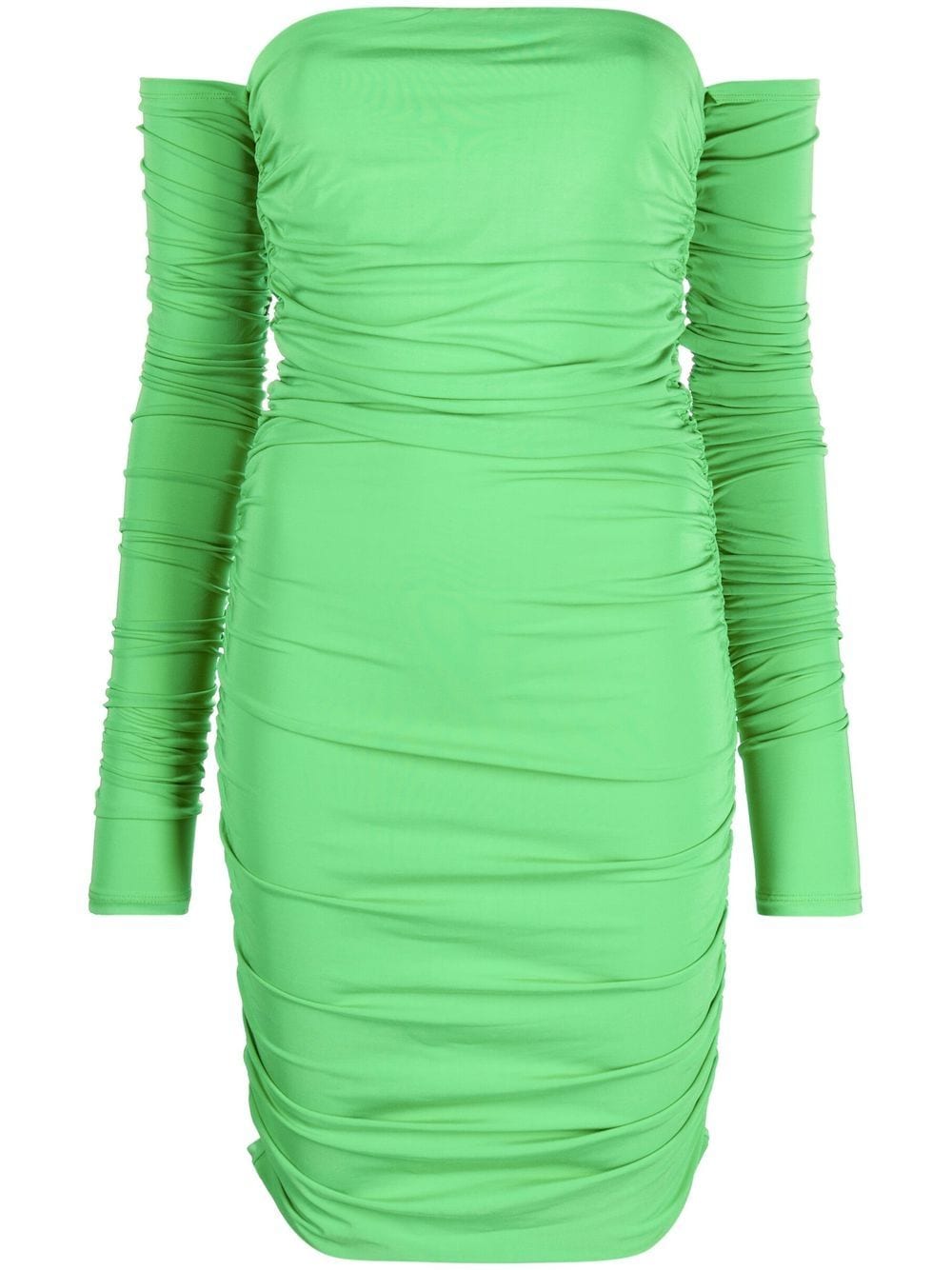 THE ANDAMANE off-shoulder draped dress - Green von THE ANDAMANE