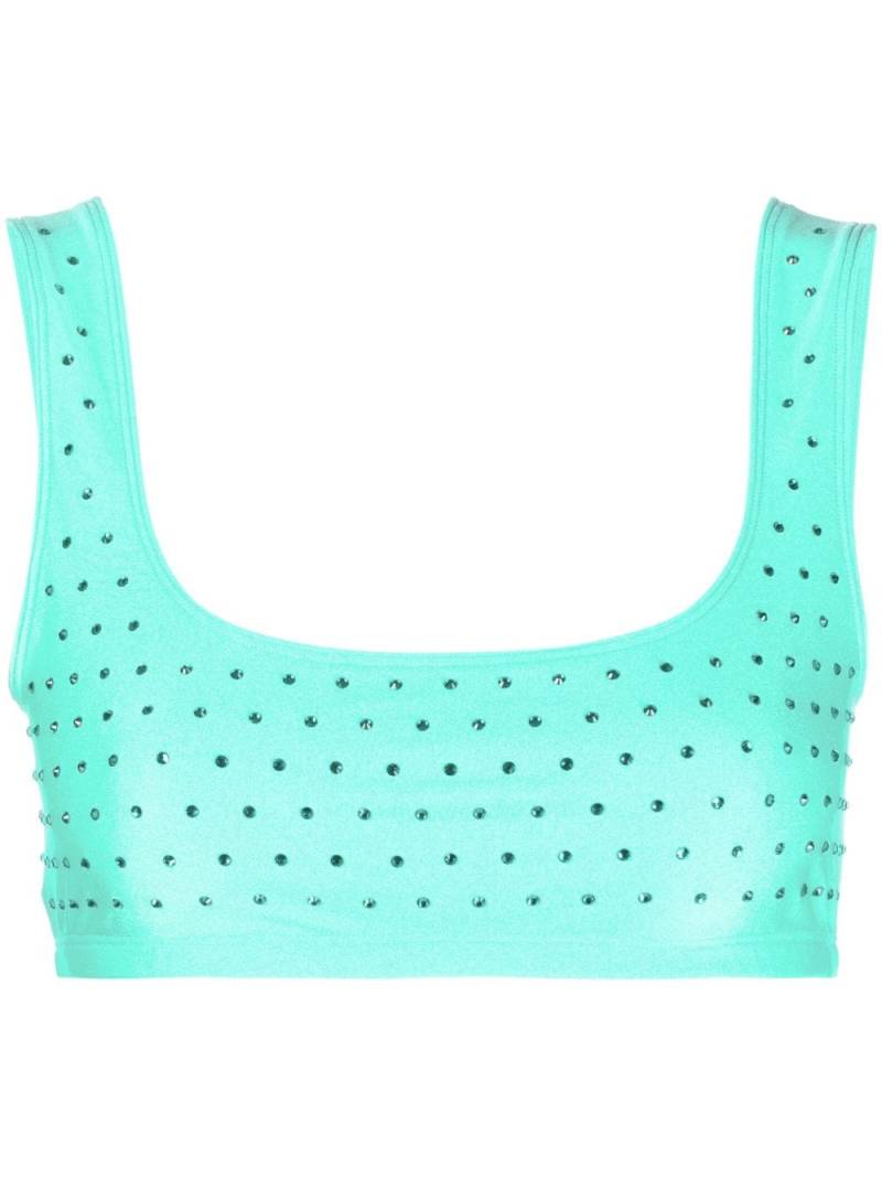 THE ANDAMANE rhinestone-embellished crop top - Blue von THE ANDAMANE