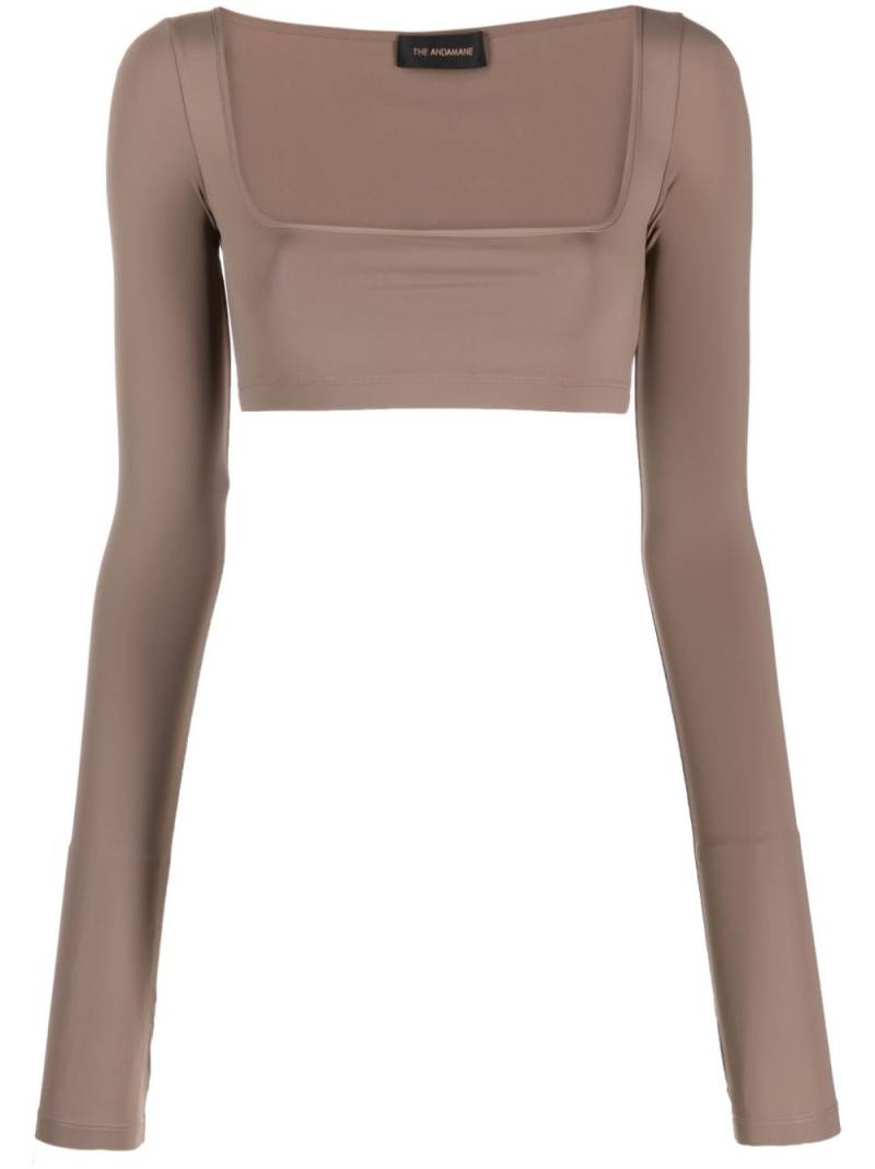 THE ANDAMANE square-neck cropped top - Brown von THE ANDAMANE