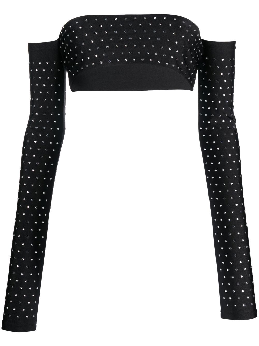 THE ANDAMANE studded off-shoulder top - Black von THE ANDAMANE